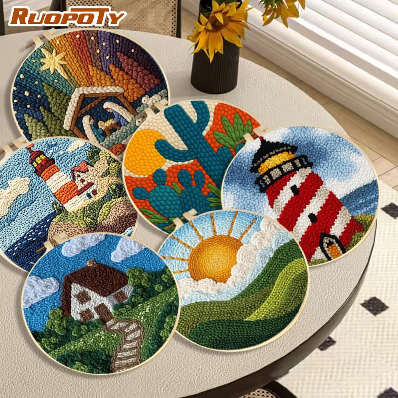 Art Craft Ideas With Paper - RUOPOTY Lighthouse Diy Needle Punch Kit