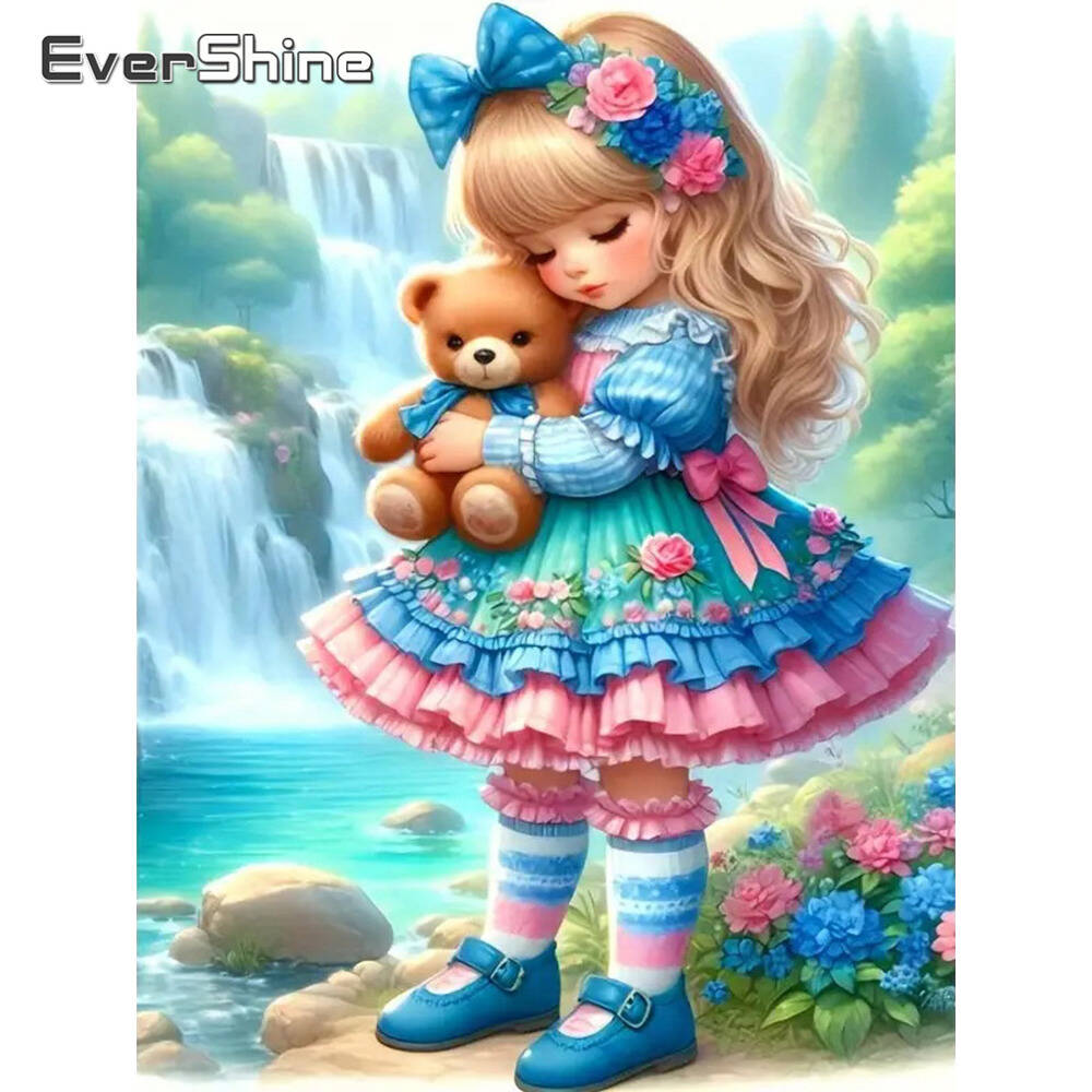 Art Craft Hobbies - Evershine Diamond Painting Girl Portrait Cartoon