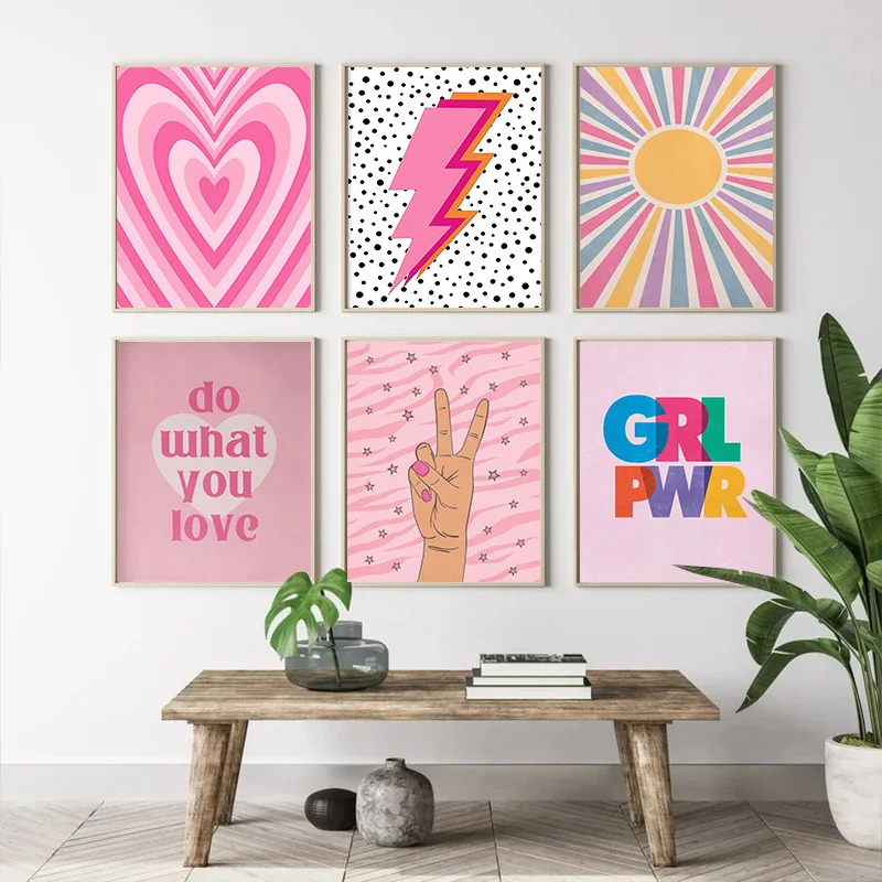 Art Craft Love - Abstract Pink Lightning Gradient Love Heart