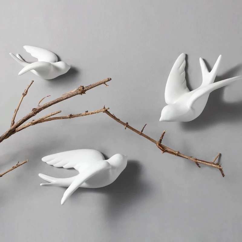 Art Craft Background - Creative Ceramic Birds Wall Hanging Pigeon