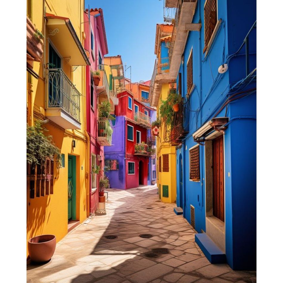 Art Craft Ideas With Paper - RUOPOTY Colorful Houses 5d Diamond Painting