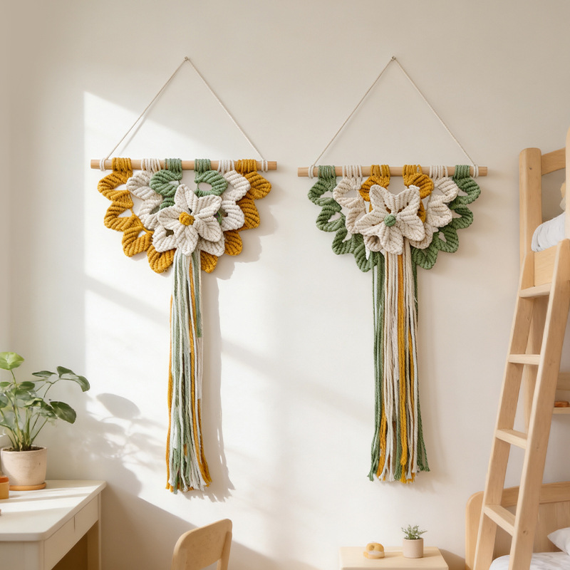 Art And Craft For Nursery - Woven Wall Hanging Boho Geometric Shell