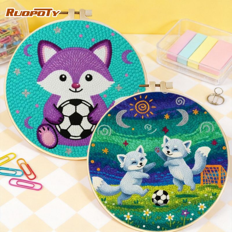 Art Craft Ideas With Paper - RUOPOTY Hedgehog Football Punch Needle Kits