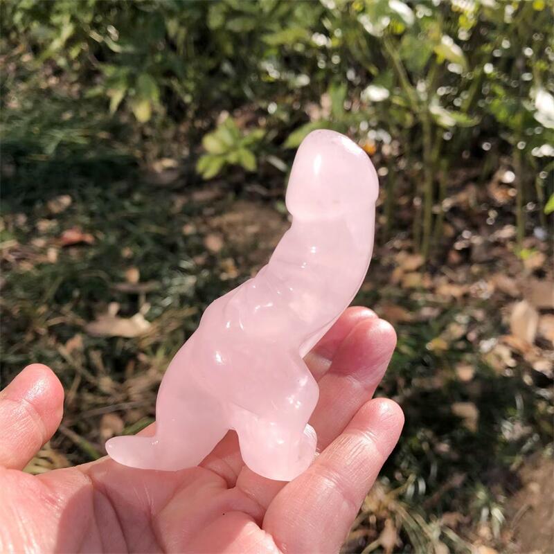 Art Craft Dinosaur - 1PCS Natural Rose Quartz Cartoon Penis