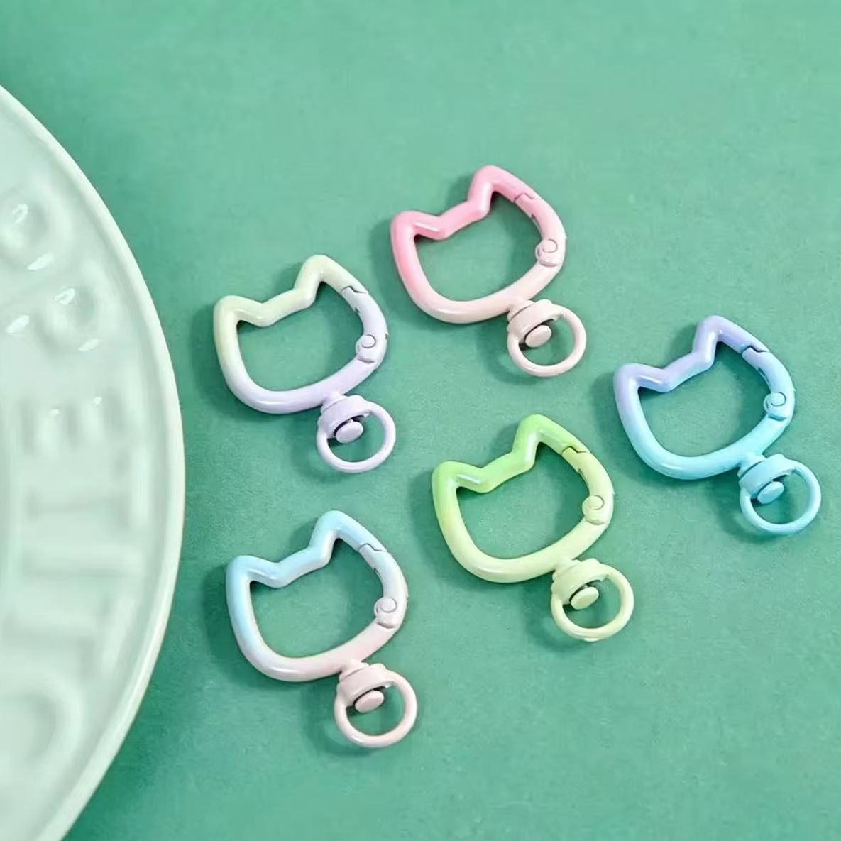 Art Craft Gifts - 5-10PCS Gradient Cute Cat Clasp Openable