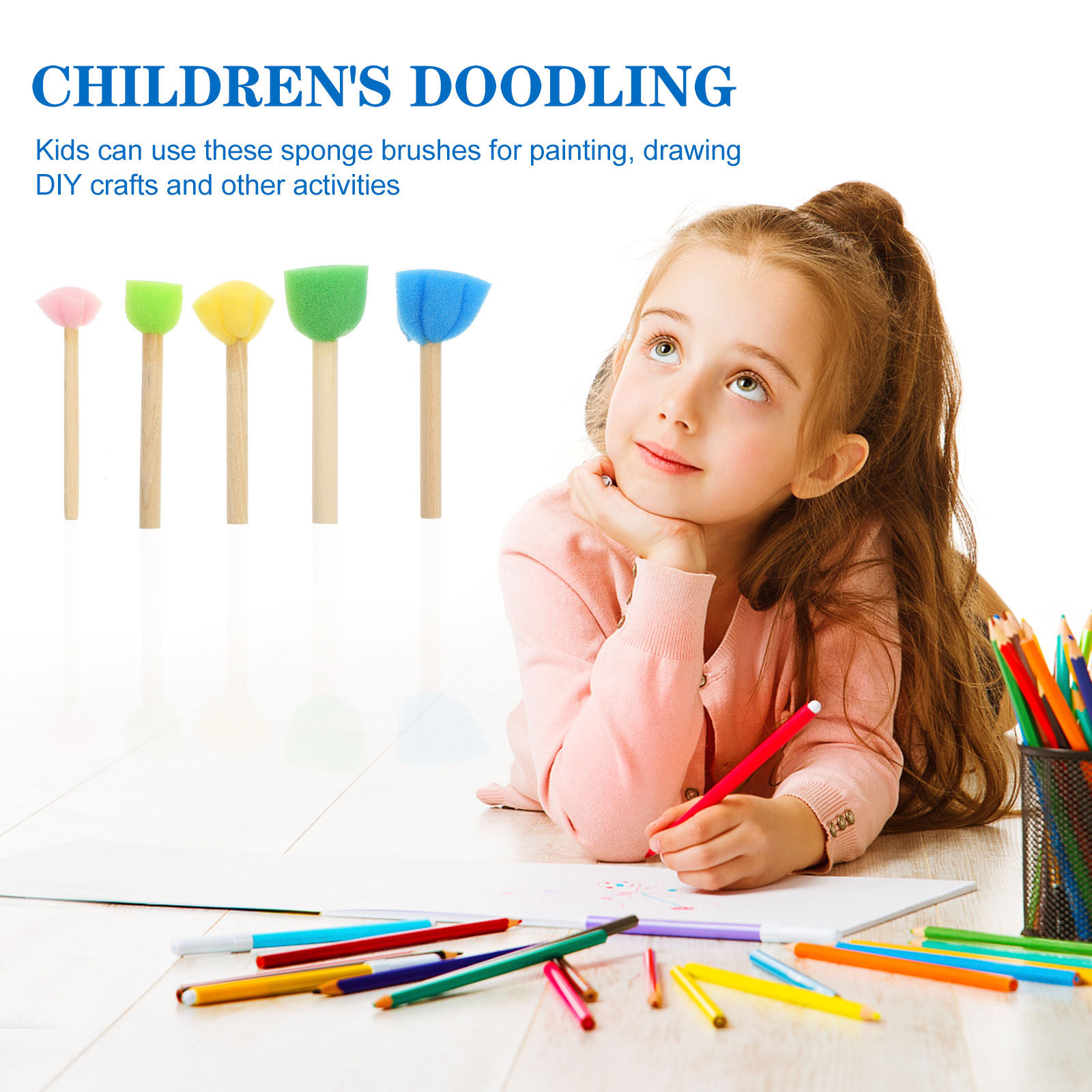 25Pcs Sponge Brush Set Colorfu - Art And Craft For Nursery review and price