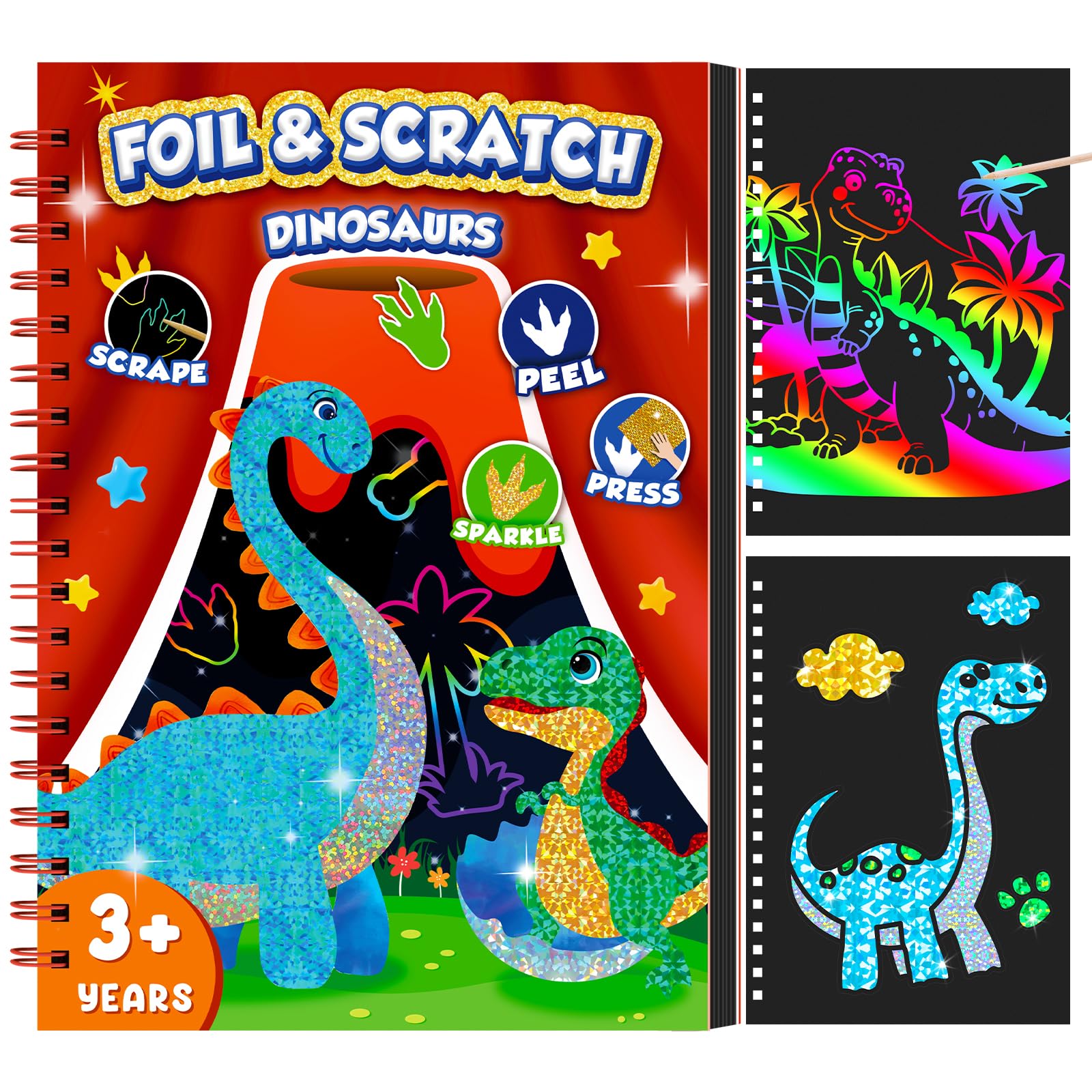 Dinosaur Scratch Art Book for  - Art Craft Dinosaur review and price