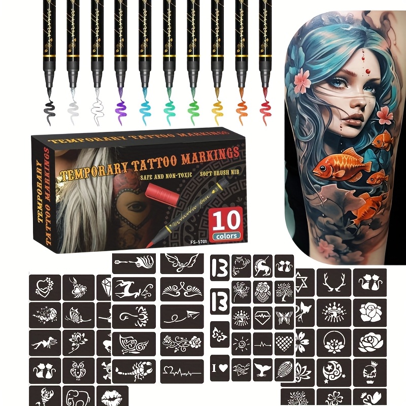 Temporary Tattoo Marker Set 10 - Illustration Marker Set review and price