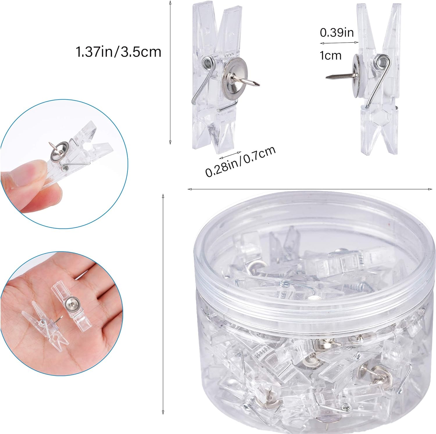 60Pcs Clear Decorative Push Pi - Art Craft Board review and price