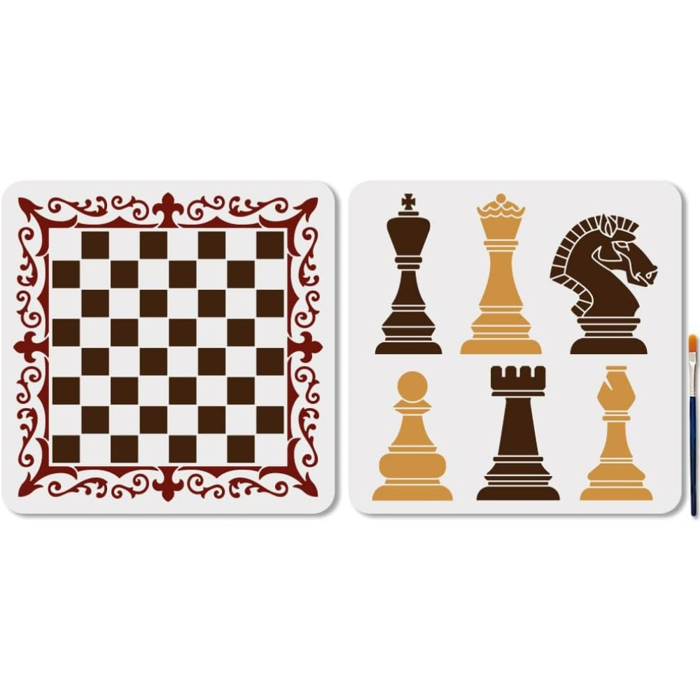 2Pcs Chess Pieces Stencil Lace - Art Craft Board review and price