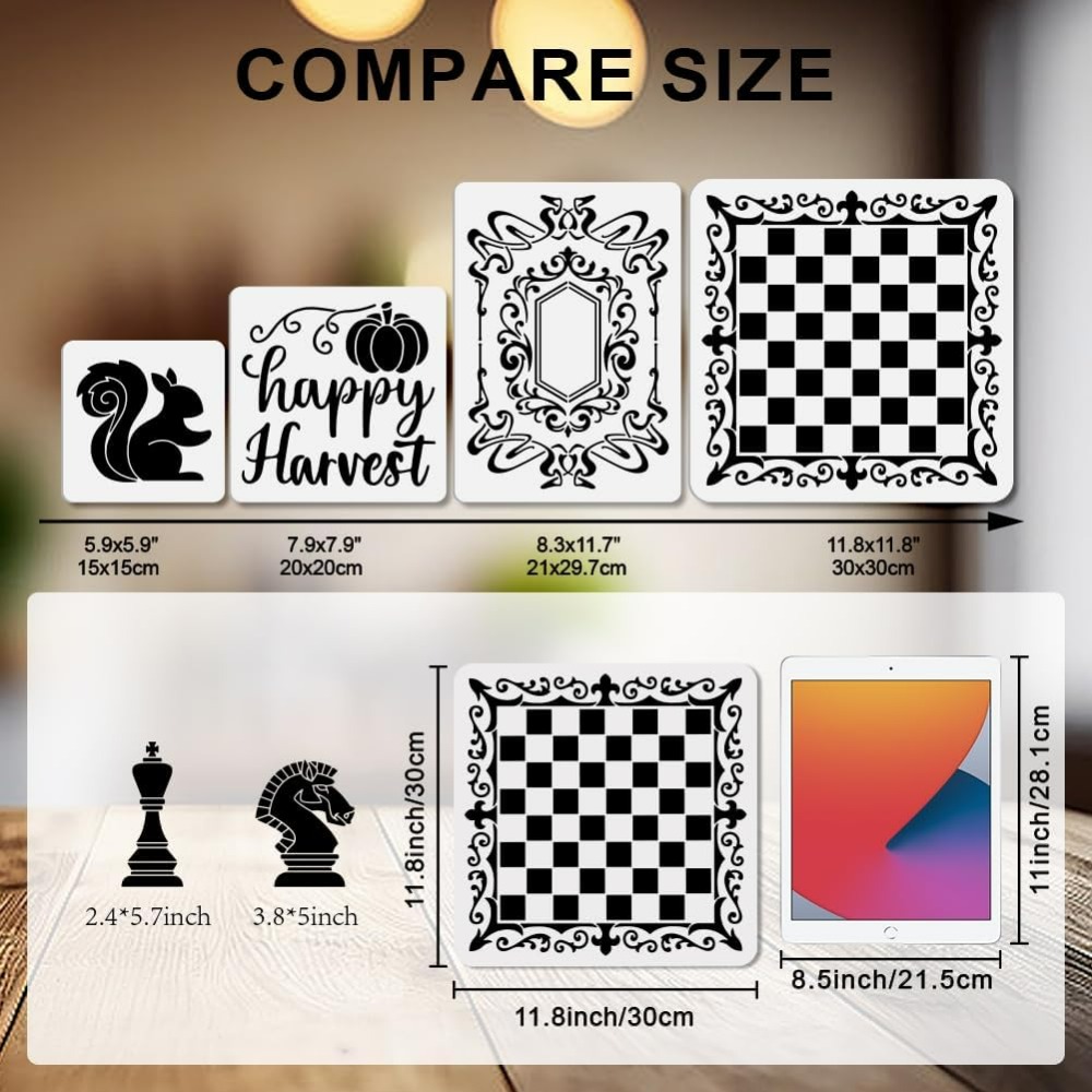 2Pcs Chess Pieces Stencil Lace - Art Craft Board review and price
