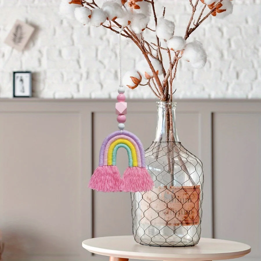 Pink Rainbow Wind Chimes Weavi - Art And Craft For Nursery review and price