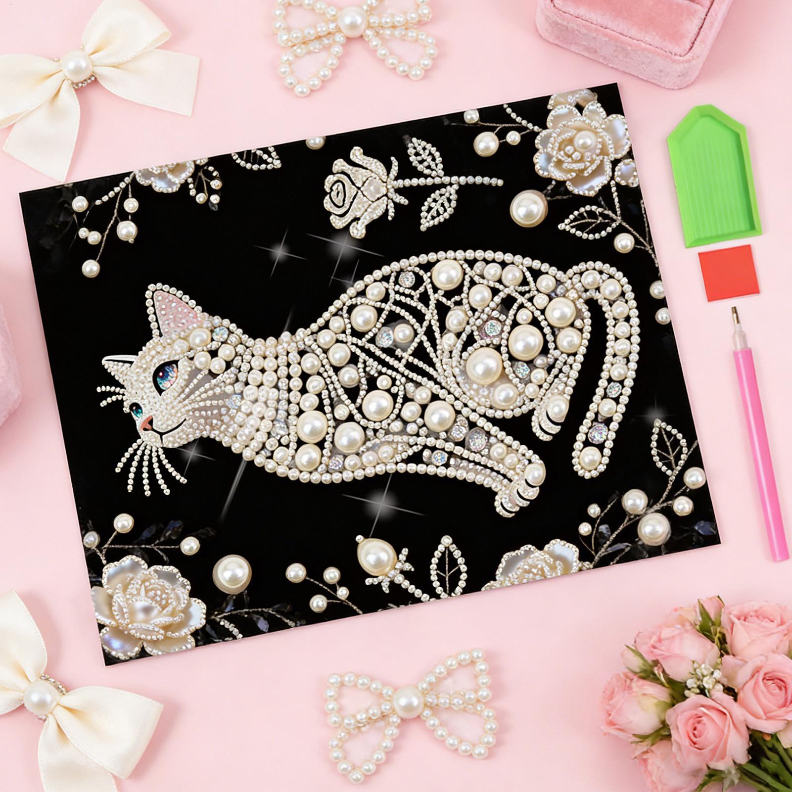 Cat Shape Pearl Painting Kits  - Art And Craft For Mother'S Day review and price
