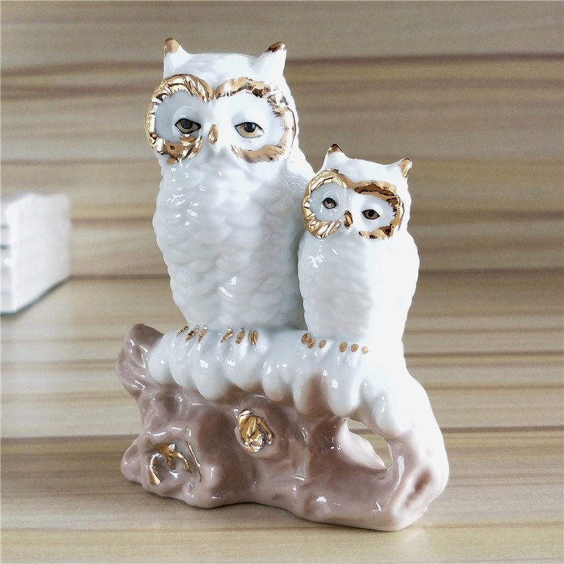 Gilt Porcelain Mother Owl Figu - Art And Craft For Mother'S Day review and price