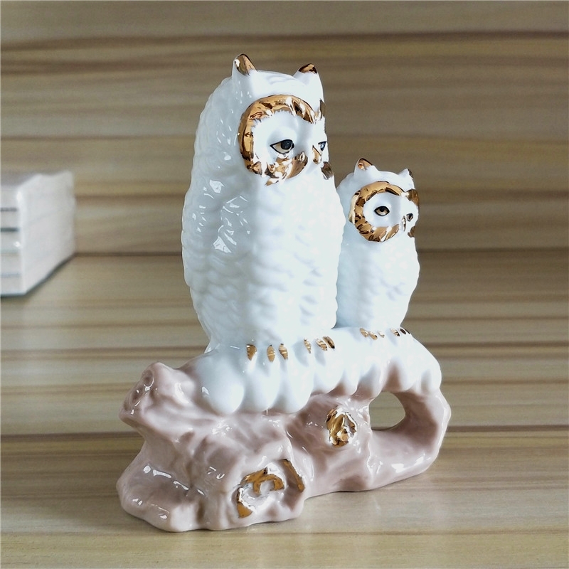Gilt Porcelain Mother Owl Figu - Art And Craft For Mother'S Day review and price