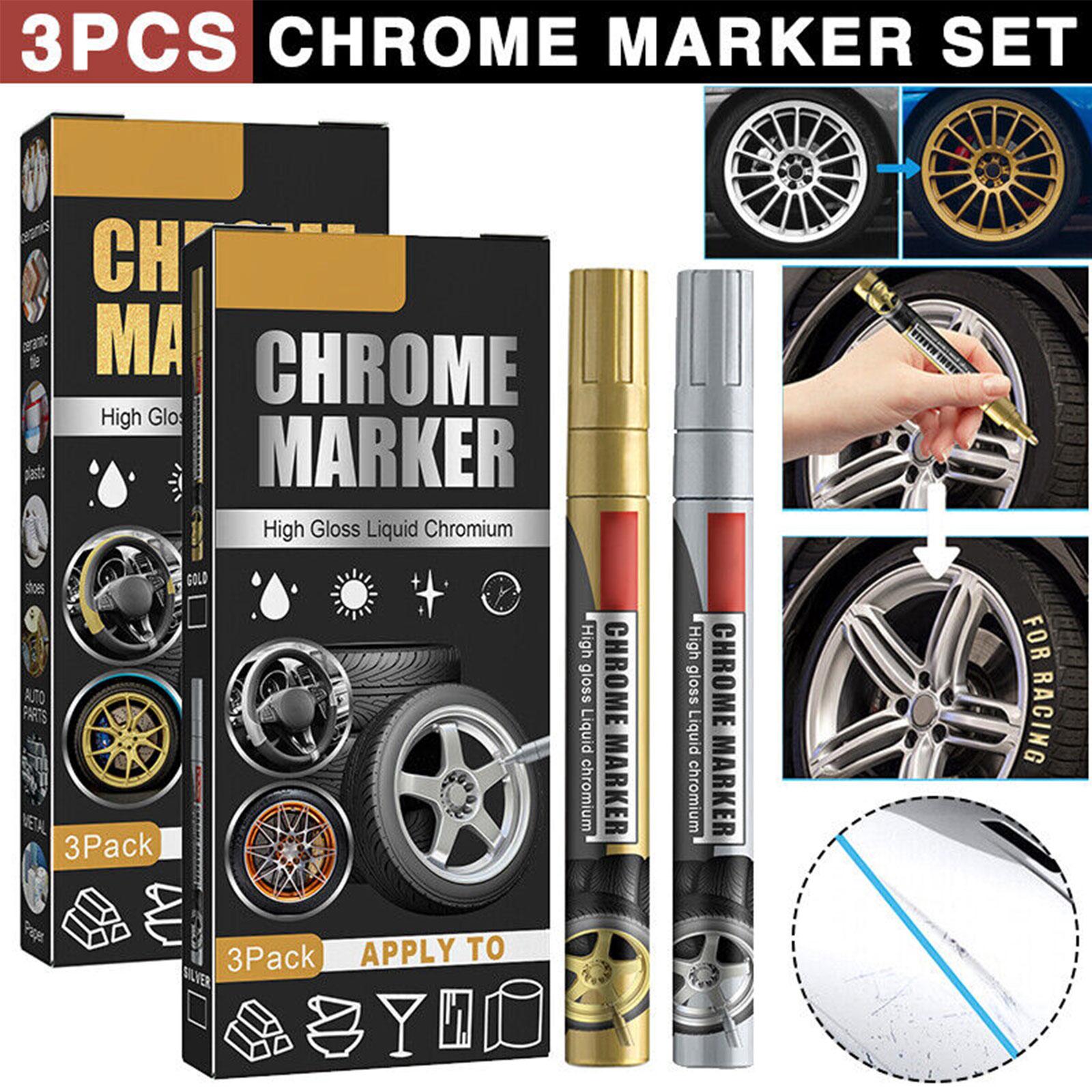 3Pcs/Set Chrome Marker Pen Car - Illustration Marker Set review and price