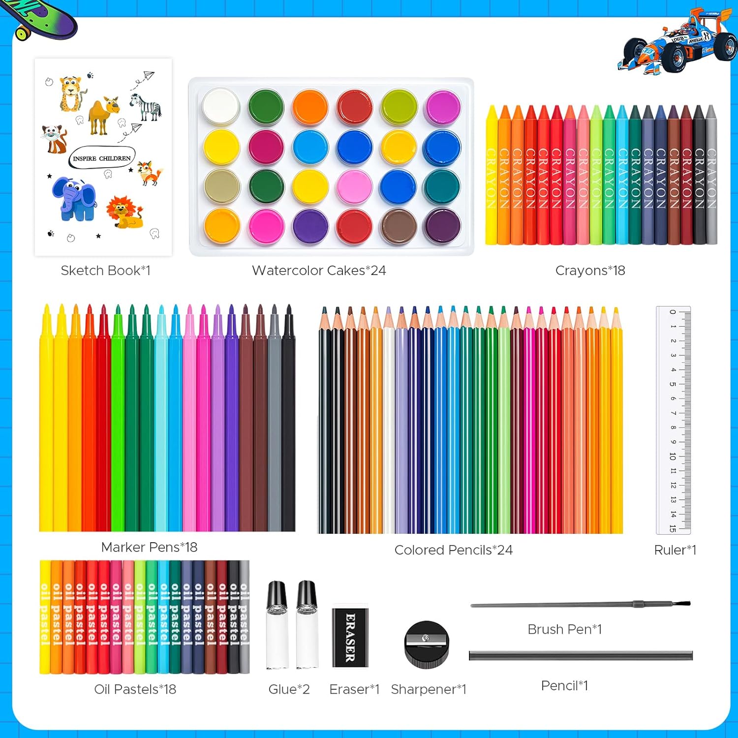 110PCS Arts & Crafts Supplies  - Illustration Marker Set review and price