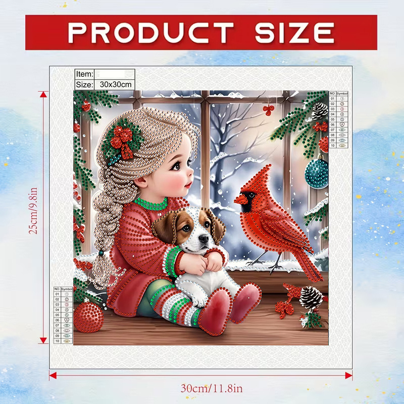 Winter Girl and Dog Diamond Pa - Art Craft Girl review and price
