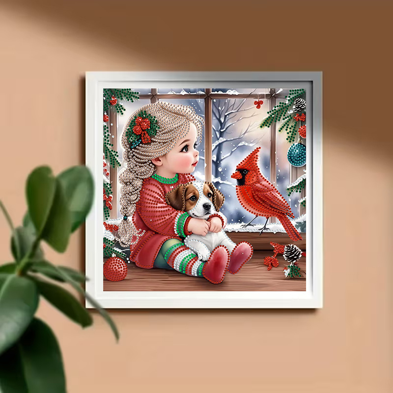 Winter Girl and Dog Diamond Pa - Art Craft Girl review and price