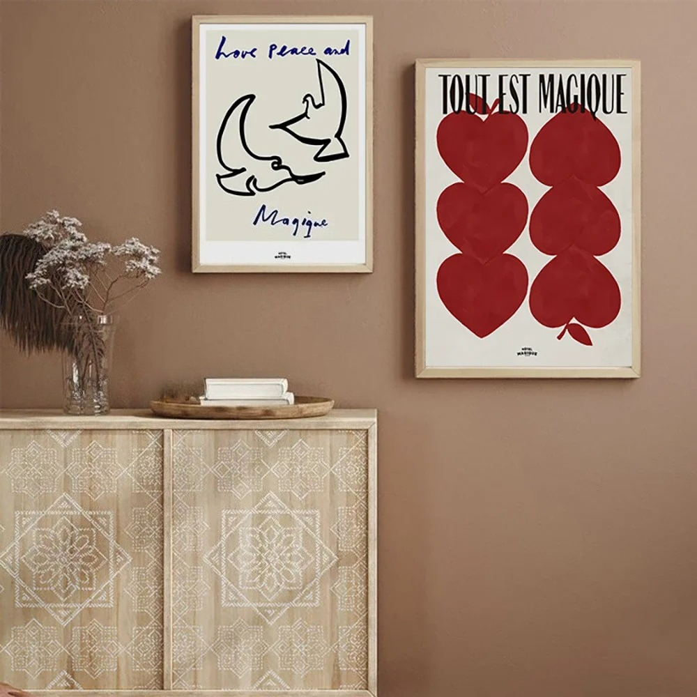 Modern Nordic Retro Art Red Lo - Art Craft Love review and price