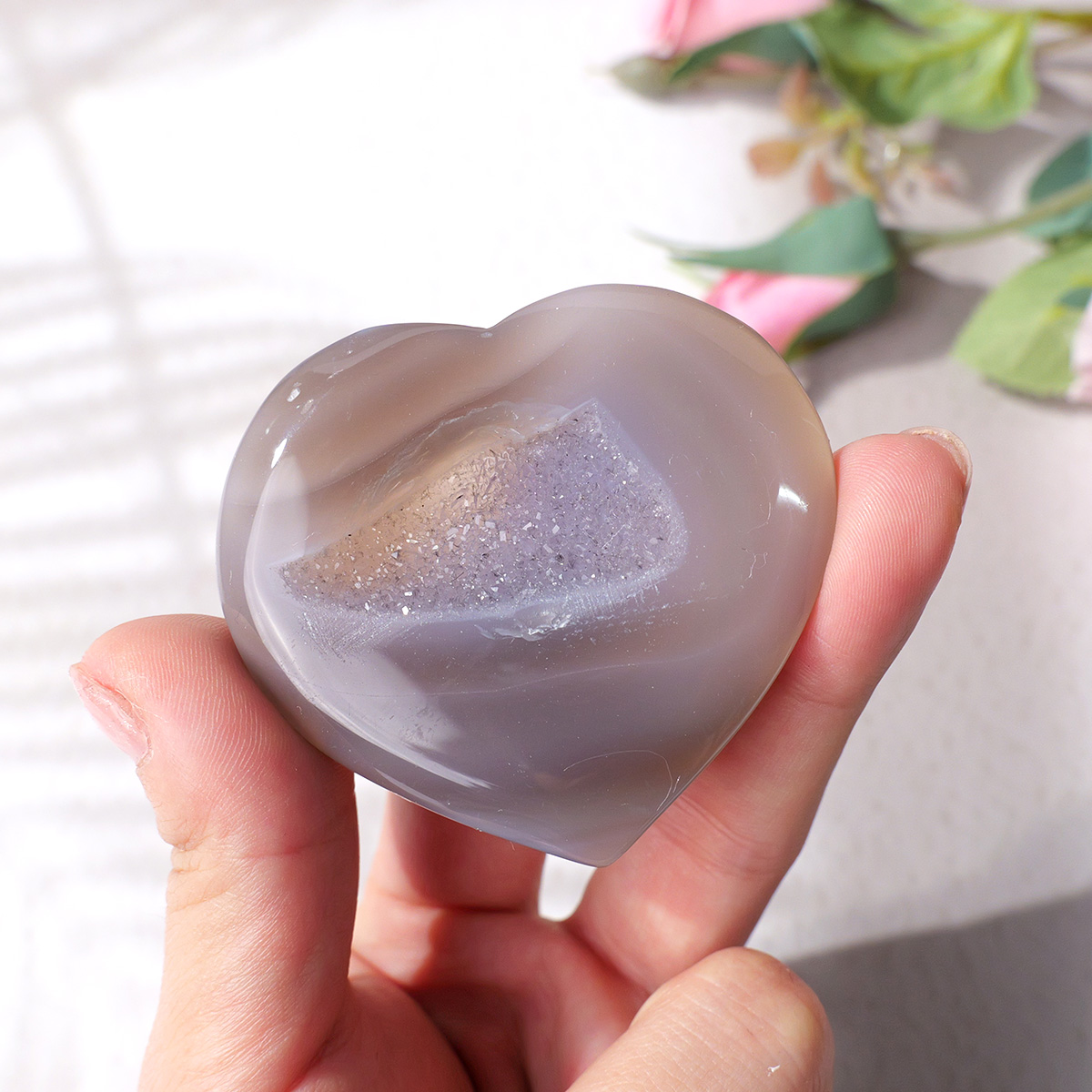 1PC Natural Agate Love Heart S - Art And Craft For Mother'S Day review and price