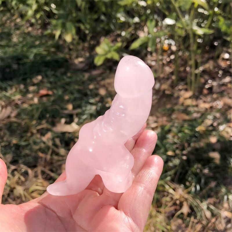 1PCS Natural Rose Quartz Carto - Art Craft Dinosaur review and price